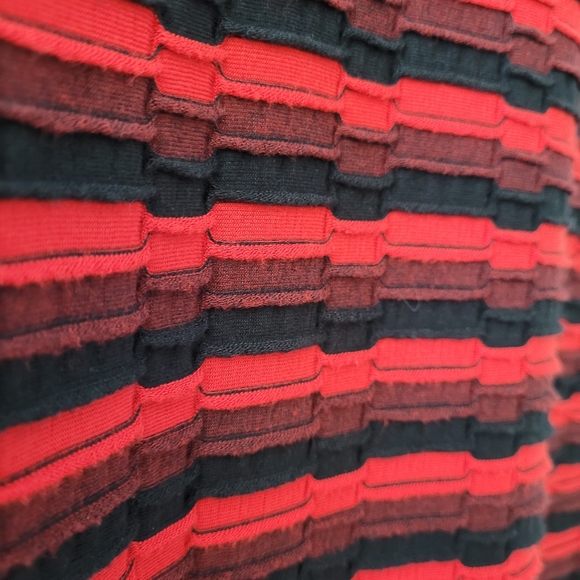 Red & Black Rag Cut Stripe Tank Dress Size 6 Soft - Picture 3 of 7